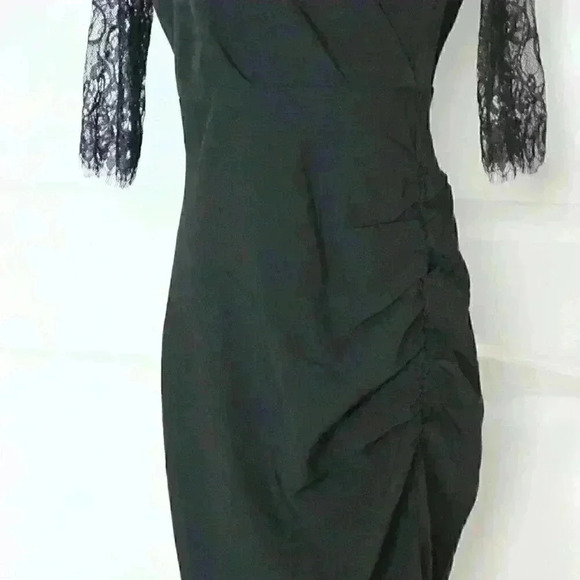 Knee length Black Lace Dress - Picture 3 of 4